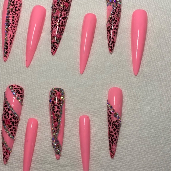 3XL Luxury Press-On Gel Leopard Stiletto Nails - Picture 6 of 6